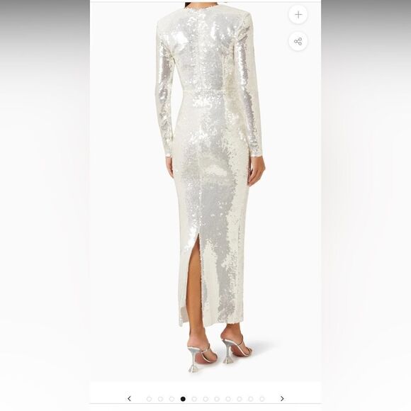 SEQUIN CUT OUT FLOWER MAXI DRESS - Picture 4 of 11